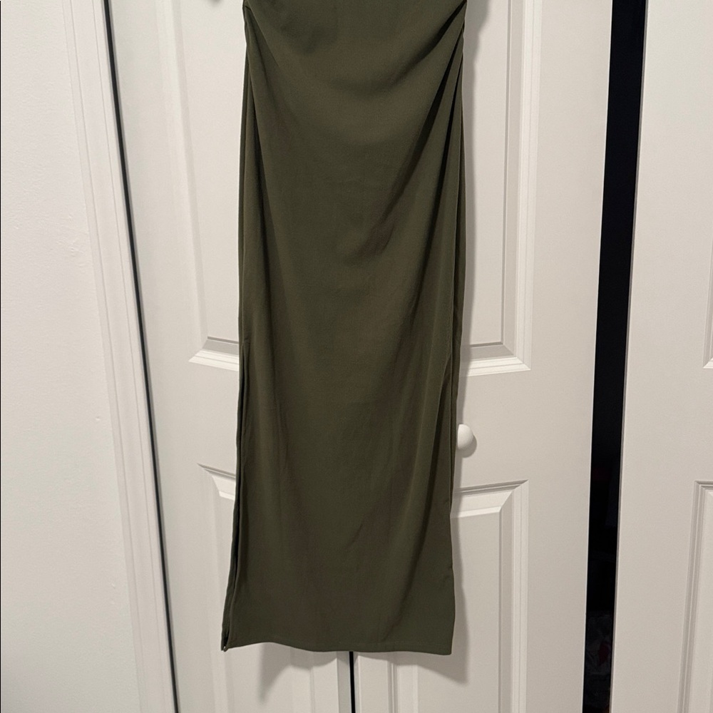 Elegant Olive Green Dress - Picture 4 of 5